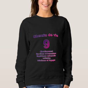 Sweatshirt Chemin de vie 9 avec mots clés Longueur