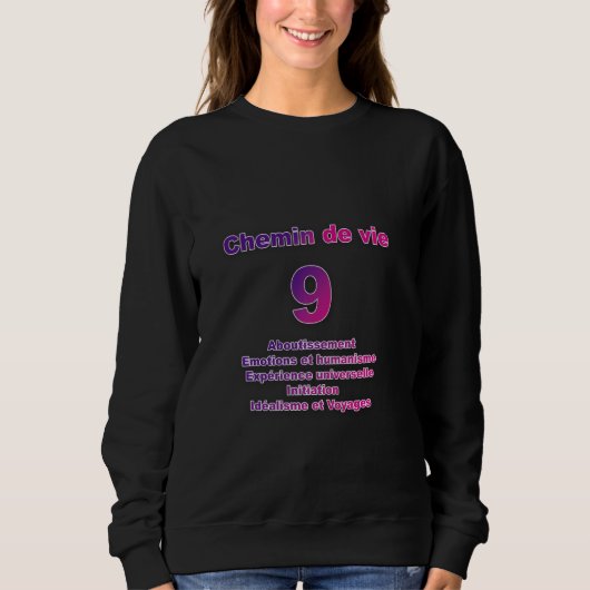 Sweatshirt Chemin de vie 9 avec mots clés Longueur (Devant)
