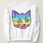 SWEATSHIRT CHEMISE À MANCHES LONGUES VIDEO KITTY CAT EN PIXEL (Design devant)