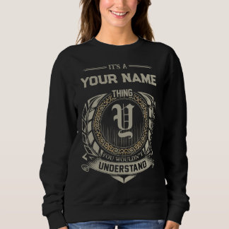 Sweatshirt Chemise avec nom personnalisé, nom de famille pers