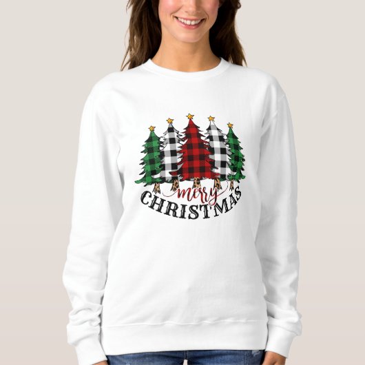 Sweatshirt Chemise Buffalo Plaid Christmas Tree (Devant)