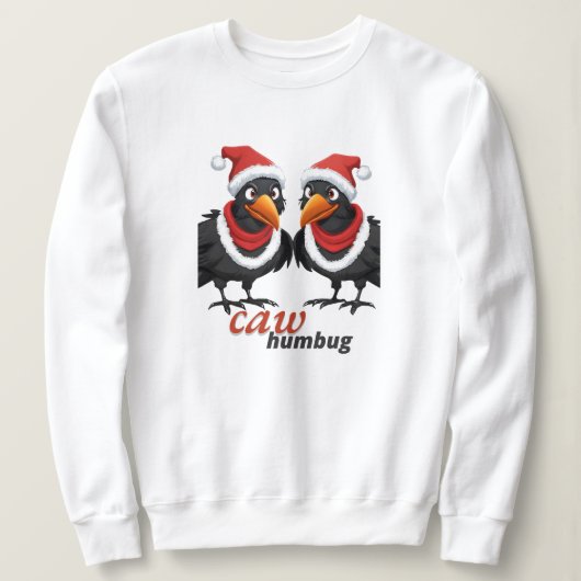 Sweatshirt Chemise Caw Humbug Christmas Crows (Design devant)