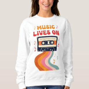 Sweatshirt Chemise De Bande De Cassette Rétro - La Musique Vi
