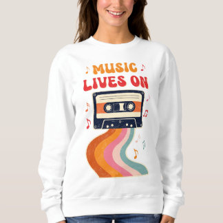 Sweatshirt Chemise De Bande De Cassette Rétro - La Musique Vi