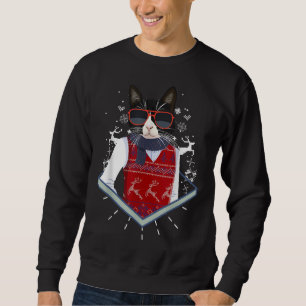 Sweatshirt Chemise de Chat de Noël moche, Chemise de Noël, Ch