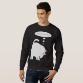Sweatshirt Chemise de chat pensif  (Devant entier)