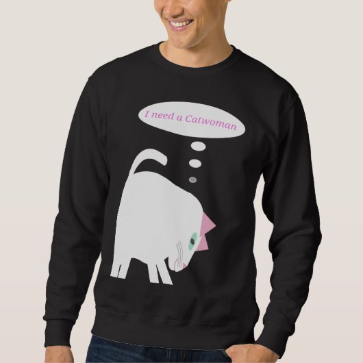 Sweatshirt Chemise de chat pensif  (Devant)
