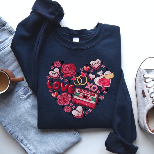 Sweatshirt Chemise de coeur de la Saint Valentin, cadeau de l