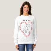 Sweatshirt Chemise de coeur de Pawprint de chien et de chat (Devant entier)