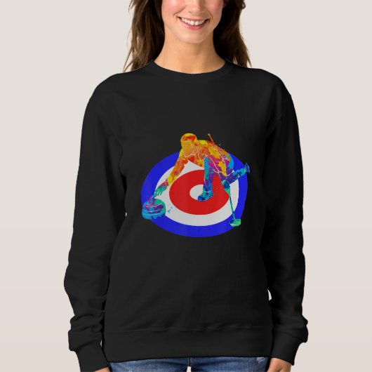 Sweatshirt Chemise de curling Joueur de curling (Devant)