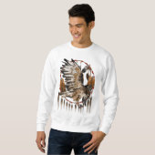Sweatshirt Chemise de Dreamcatcher de faucon de vol (Devant entier)