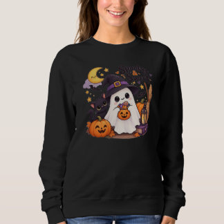 Sweatshirt Chemise de Halloween fantôme effrayant et doux