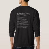 Sweatshirt Chemise de la recette de l'ingénieur (Dos)