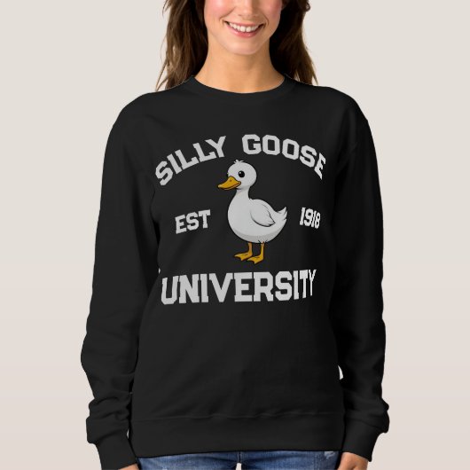 Sweatshirt Chemise de l'université de l'oie idiote, personnal (Devant)