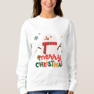 Sweatshirt Chemise de Noël bonhomme de neige pour femmes