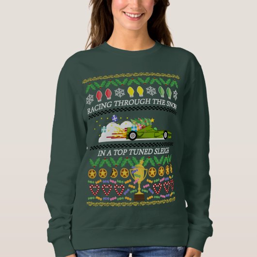 Sweatshirt Chemise de Noël du conducteur de course (Devant)