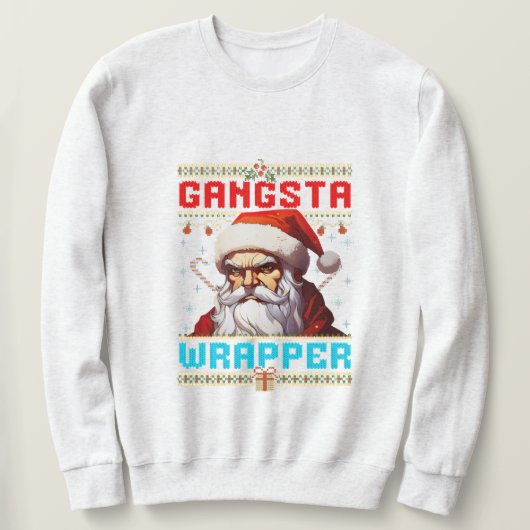 Sweatshirt Chemise de Noël Gangster Wrapper (Design devant)