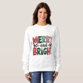 Sweatshirt Chemise de Noël Joyeuse et brillante - Cadeau de N (Devant entier)