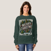 Sweatshirt Chemise de Noël Joyeuse Personnalisable - Ajouter (Devant entier)