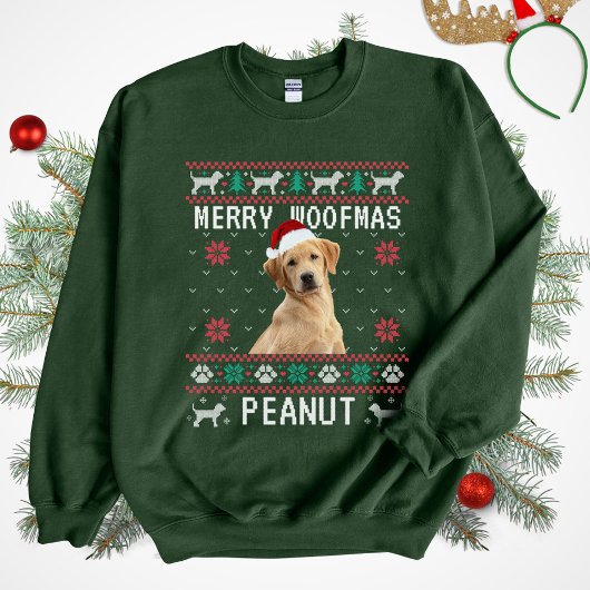 Sweatshirt Chemise de Noël laide personnalisée pour chien ave