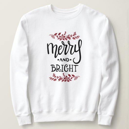 Sweatshirt Chemise de Noël Merry and Bright (Design devant)