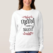 Sweatshirt Chemise de Noël Merry and Bright (Devant)