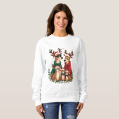 Sweatshirt Chemise de Noël Reindeer Family (Devant entier)