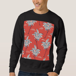 Sweatshirt Chemise de plage hawaïenne, motif de doodle palm.