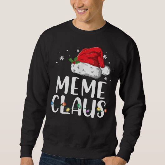 Sweatshirt Chemise de Pyjama de Noël père Noël, Funny Meme Cl (Devant)