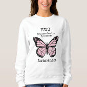 Sweatshirt Chemise de sensibilisation EDS papillon rose (Devant)