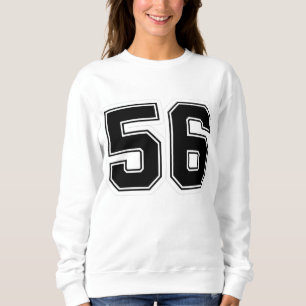 Sweatshirt Chemise de sport Varsity numéro 56 Noir Gras