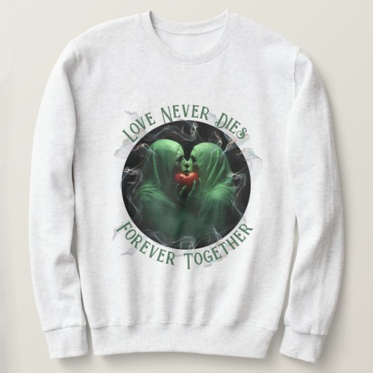 Sweatshirt Chemise d'Halloween Kissing Ghosts (Design devant)