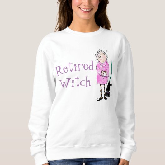 Sweatshirt Chemise d'Halloween sorcière retraitée (Devant)