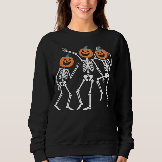 Sweatshirt Chemise d'Halloween squelette, Halloween Citrouill (Devant)
