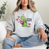 Sweatshirt Chemise Dino Saint Valentin, cadeau de Saint Valen