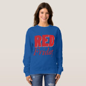 Sweatshirt Chemise douce rouge vendredi dames (Devant entier)