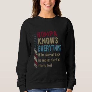 Sweatshirt Chemise Drôle Bompa Savoir Tout - Grand-Père Cadea