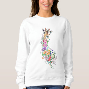 Sweatshirt Chemise girafe fleurs