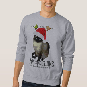 Sweatshirt Chemise laide de Noël de chat siamois de "M.