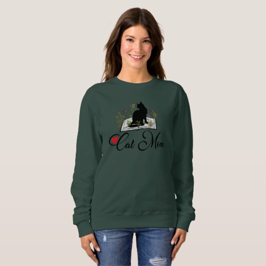 Sweatshirt Chemise Maman Chat, Amoureux des chats, Chemise Ch (Devant entier)