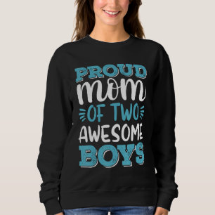 Sweatshirt Chemise Maman Garçon Pour Femmes, Fier Maman De 2 