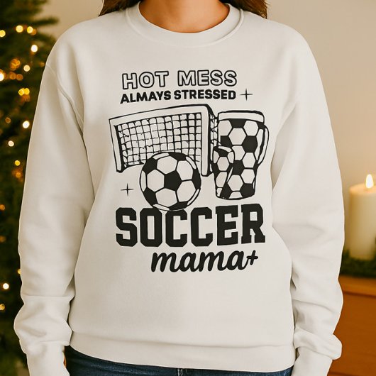 Sweatshirt Chemise Maman - Mess Hot Toujours Stress Design