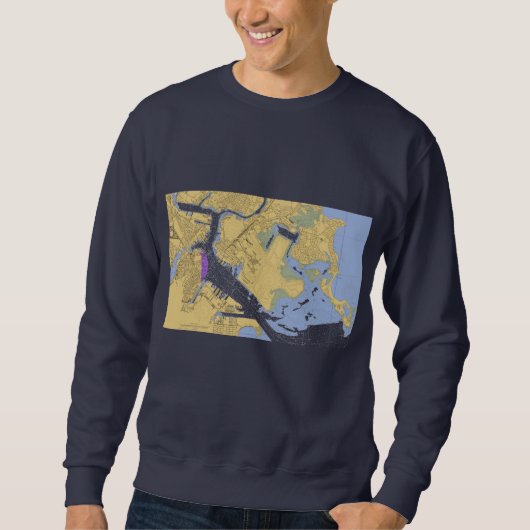 Sweatshirt Chemise nautique de diagramme de port de Boston mA (Devant)
