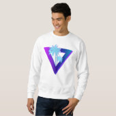 SWEATSHIRT CHEMISE RETROWAVE SYNTHWAVE PALMIERS TRIANGLE (Devant entier)