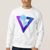 SWEATSHIRT CHEMISE RETROWAVE SYNTHWAVE PALMIERS TRIANGLE (Devant)