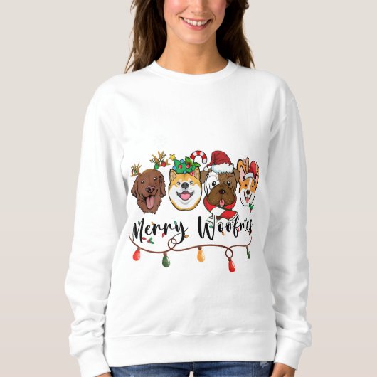 Sweatshirt Chemise typographique Joyeux Woofmas (Devant)