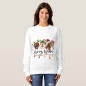 Sweatshirt Chemise typographique Joyeux Woofmas (Devant entier)