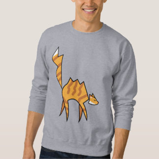 Sweatshirt Chemises à manches longues pour hommes Chat Orange