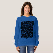 Sweatshirt Chemises de chat classiques pour femmes en noir (Devant entier)