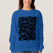 Sweatshirt Chemises de chat classiques pour femmes en noir (Devant)